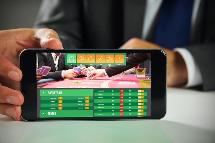 Blackjack hand example and dealer up card